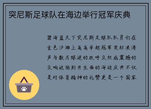 突尼斯足球队在海边举行冠军庆典